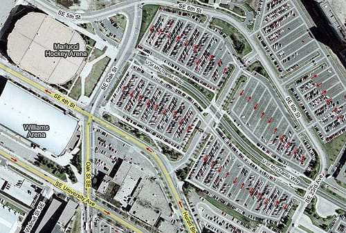 Google 1-Ways in Parking Lot